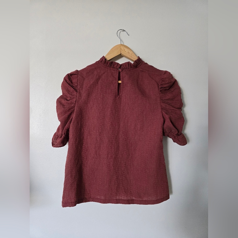 Moon River Size Small Mauve Rose Short Sleeve Blouse Lightweight Top - Picture 3 of 9